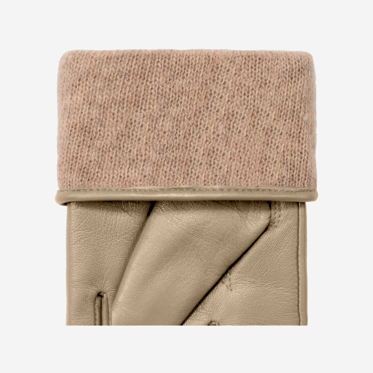 Ivy (beige) – sheepskin leather gloves with wool/cashmere lining & touchscreen feature  - Schwartz & von Halen - US - 3