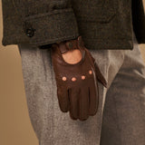 Austin (brown) – luxurious driving gloves made of American deerskin leather  - Schwartz & von Halen - EU -  6