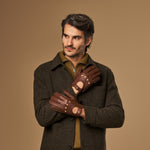 Austin (brown) – luxurious driving gloves made of American deerskin leather  - Schwartz & von Halen - EU -  8