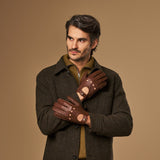 Austin (brown) – luxurious driving gloves made of American deerskin leather  - Schwartz & von Halen - EU -  8