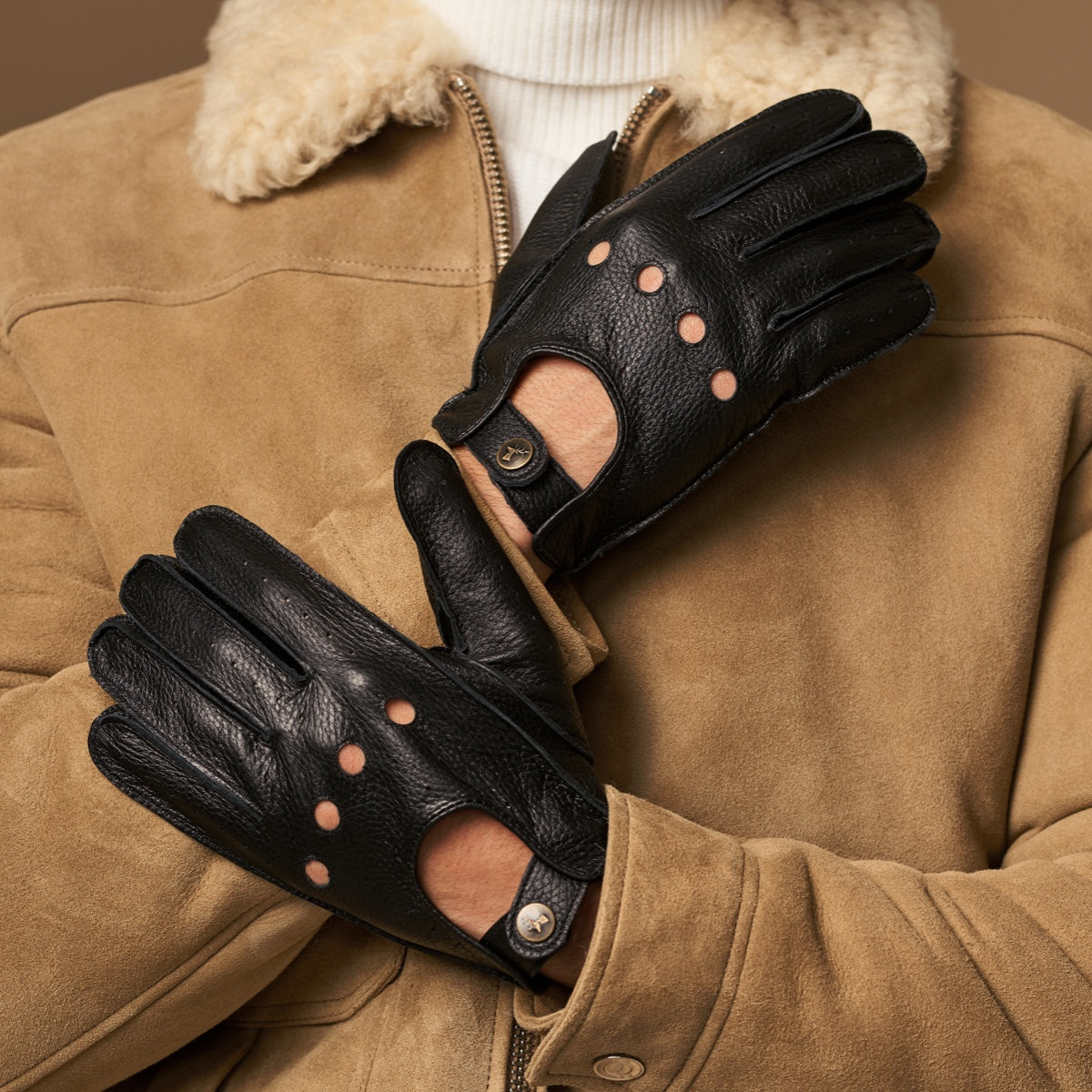 Austin (black) – luxurious driving gloves made of American deerskin leather - Schwartz & von Halen - US - 6