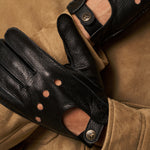 Austin (black) – luxurious driving gloves made of American deerskin leather - Schwartz & von Halen - US - 9