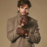 Austin (brown) – luxurious driving gloves made of American deerskin leather  - Schwartz & von Halen - US -  3