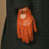 Austin (cognac) – Luxurious men's driving gloves made of American deerskin leather