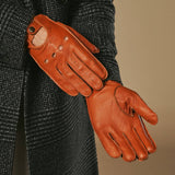 Austin (cognac) – Luxurious men's driving gloves made of American deerskin leather