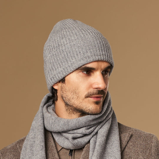 Mischa (grey) - Premium beanie made of soft Merino wool (unisex)