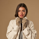 Ivy (beige) – sheepskin leather gloves with wool/cashmere lining & touchscreen feature  - Schwartz & von Halen - US - 7