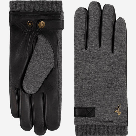 Brody (grey) – Sheepskin leather gloves with warm fleece lining & touchscreen feature