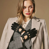 Cecilia (black) - Exclusive peccary leather women's driving gloves