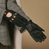 Cecilia (black) - Exclusive peccary leather women's driving gloves