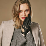 Cecilia (black) - Exclusive peccary leather women's driving gloves