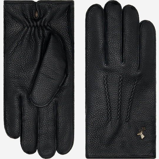 Charles (black) – Luxurious American deerskin leather gloves with warm cashmere lining
