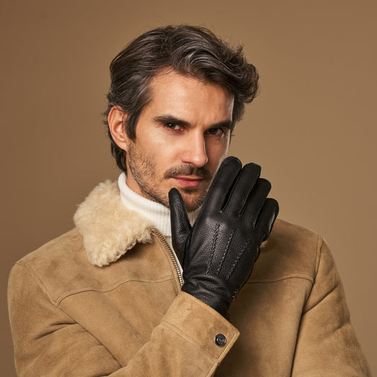 Charles – luxurious American deerskin leather gloves with warm cashmere lining - Schwartz & von Halen - US - 9