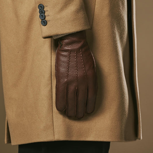 Charles (brown) – Luxurious American deerskin leather gloves with warm cashmere lining- Schwartz & von Halen - US - 2