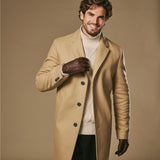 Charles (brown) – Luxurious American deerskin leather gloves with warm cashmere lining