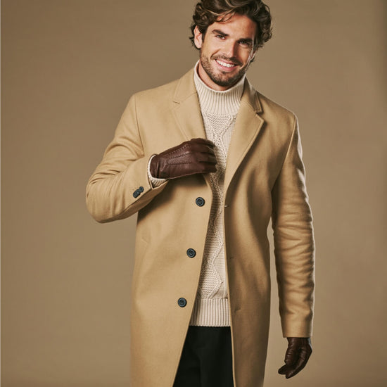 Charles (brown) – Luxurious American deerskin leather gloves with warm cashmere lining- Schwartz & von Halen - US - 6
