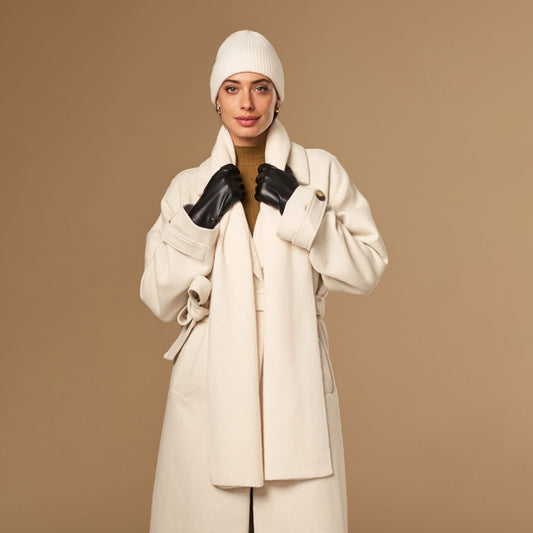 Charlie (cream) - premium scarf made of soft Merino wool (unisex) - Schwartz & von Halen - US - 1