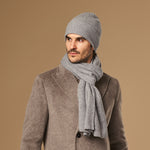 Charlie (grey) - premium scarf made of soft Merino wool (unisex) - Schwartz & von Halen - US - 1