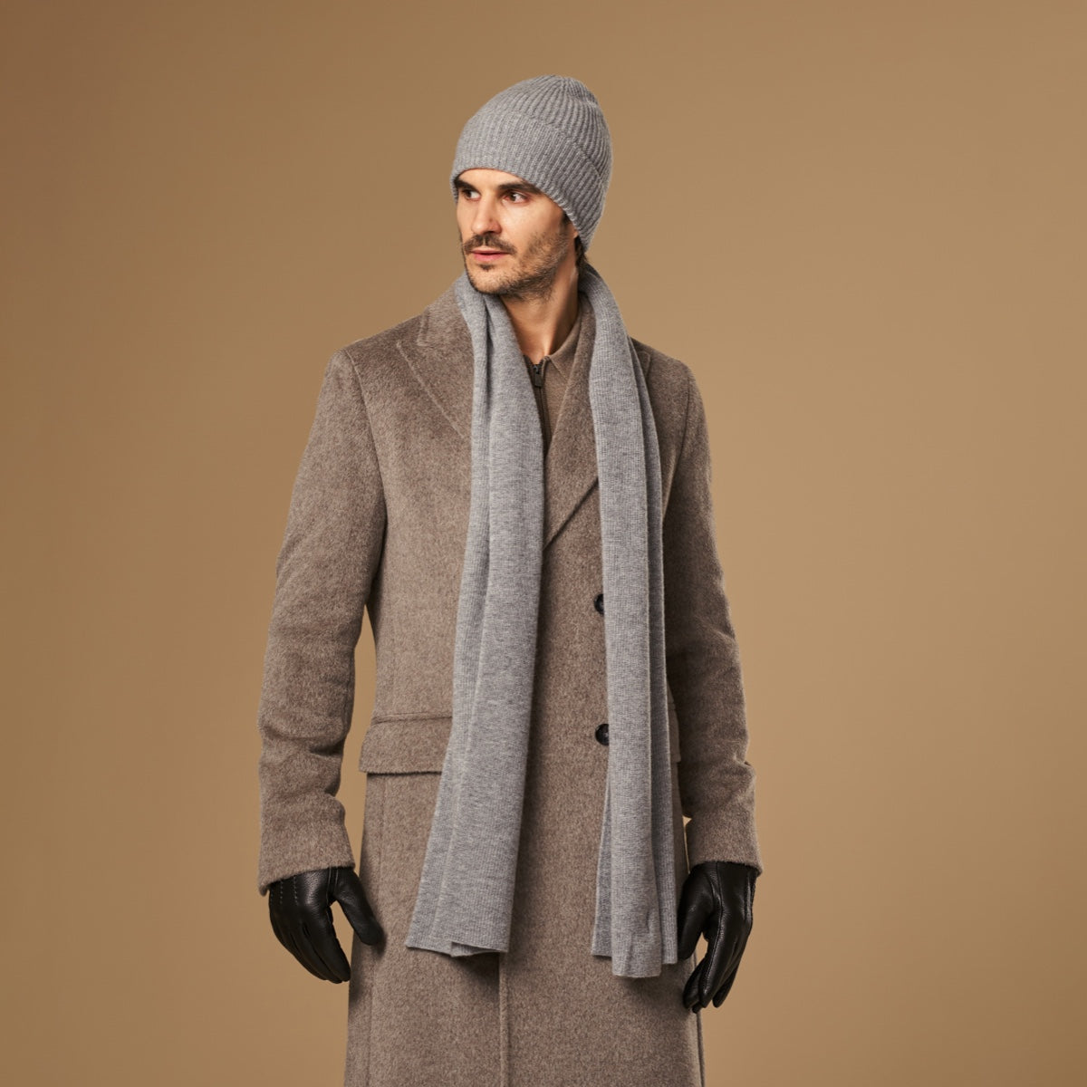 Charlie (grey) - premium scarf made of soft Merino wool (unisex) - Schwartz & von Halen - US - 5