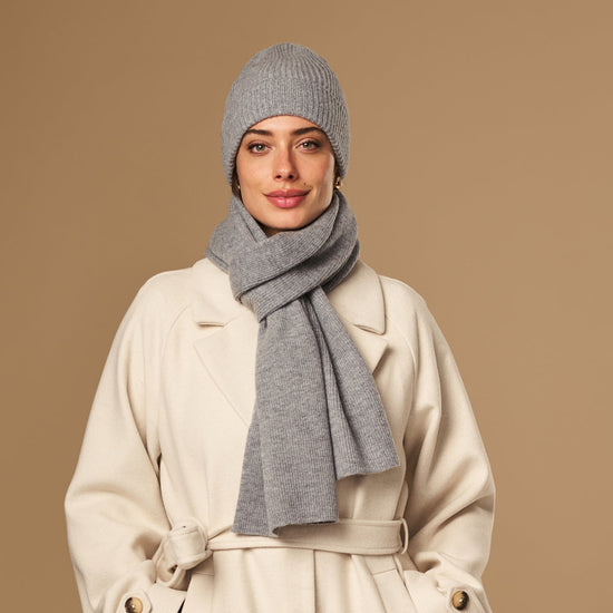 Charlie (grey) - premium scarf made of soft Merino wool (unisex) - Schwartz & von Halen - US - 6
