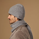 Charlie (grey) - premium scarf made of soft Merino wool (unisex) - Schwartz & von Halen - US - 7