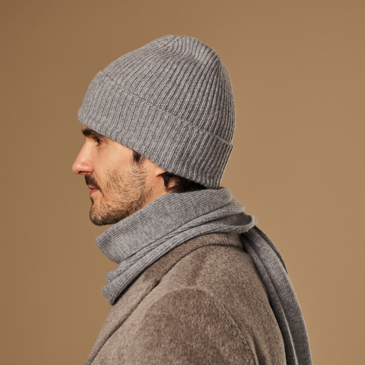 Charlie (grey) - premium scarf made of soft Merino wool (unisex) - Schwartz & von Halen - US - 7