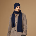 Charlie (navy blue) - premium scarf made of soft Merino wool (unisex) - Schwartz & von Halen - US - 4