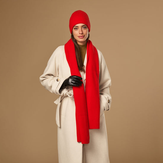 Charlie (red) - premium scarf made of soft Merino wool (unisex) - Schwartz & von Halen - US - 3