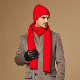 Charlie (red) - premium scarf made of soft Merino wool (unisex) - Schwartz & von Halen - US - 4