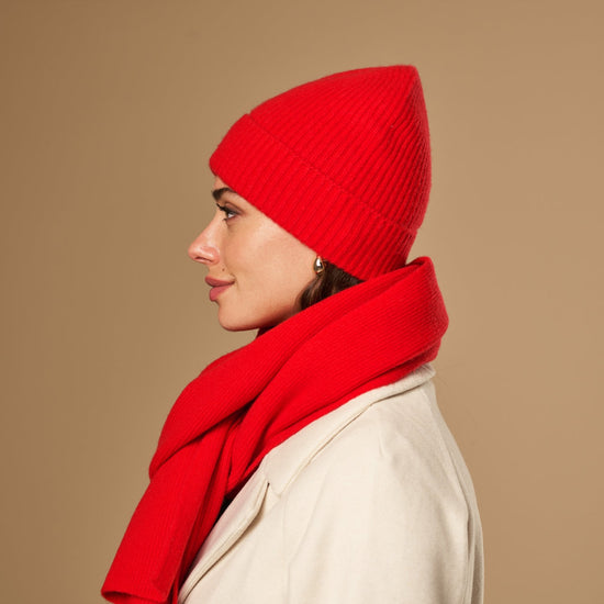 Charlie (red) - premium scarf made of soft Merino wool (unisex) - Schwartz & von Halen - US - 7