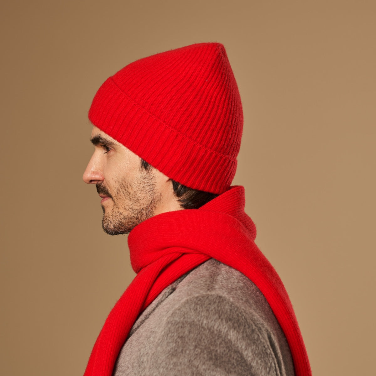 Charlie (red) - premium scarf made of soft Merino wool (unisex) - Schwartz & von Halen - US - 8