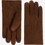 Clooney (brown) - suede leather gloves with luxurious sheep fur lining - Schwartz & von Halen - US - 2