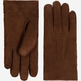 Clooney (brown) - suede leather gloves with luxurious sheep fur lining - Schwartz & von Halen - US - 2