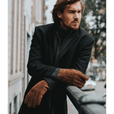 Clooney (brown) - suede leather gloves with luxurious sheep fur lining - Schwartz & von Halen - US - 5