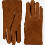 Clooney (camel) - suede leather gloves with luxurious sheep fur lining - Schwartz & von Halen - US - 2