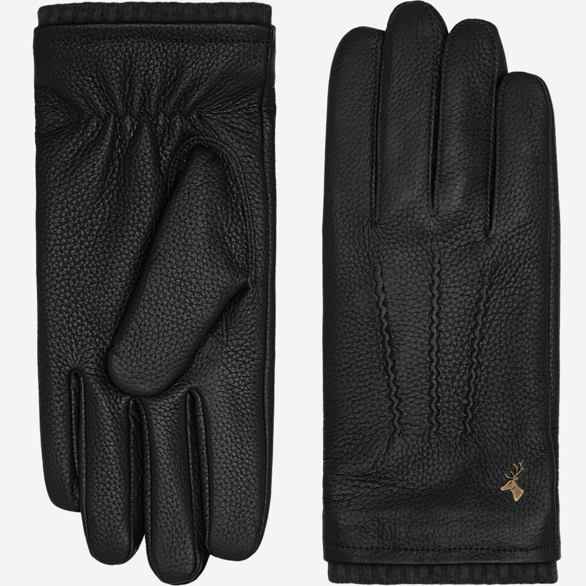Columbus (black) – luxurious deerskin (American deerskin) leather gloves with warm wool lining - Schwartz & von Halen - US - 3