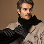 Columbus (black) – luxurious deerskin (American deerskin) leather gloves with warm wool lining - Schwartz & von Halen - US - 7