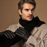 Columbus (black) – luxurious deerskin (American deerskin) leather gloves with warm wool lining - Schwartz & von Halen - US - 7