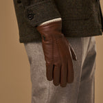Columbus (brown) – luxurious deerskin (American deerskin) leather gloves with warm wool lining - Schwartz & von Halen - US - 7