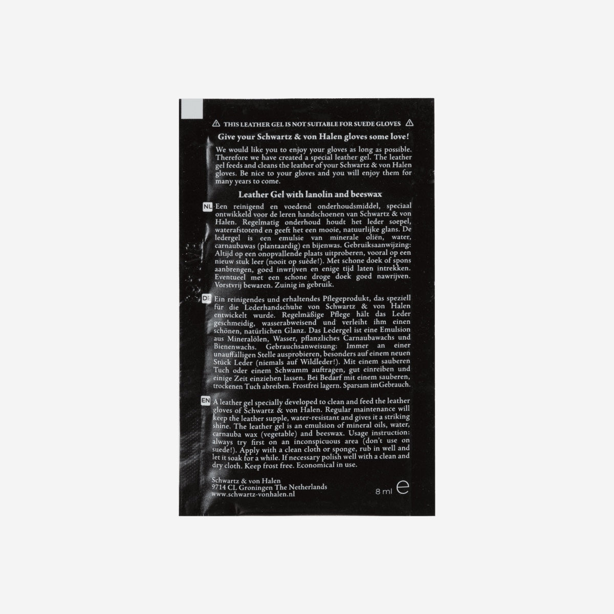 Free Cotton Pouch and Leather Gel -  - Schwartz & von Halen - US - 5