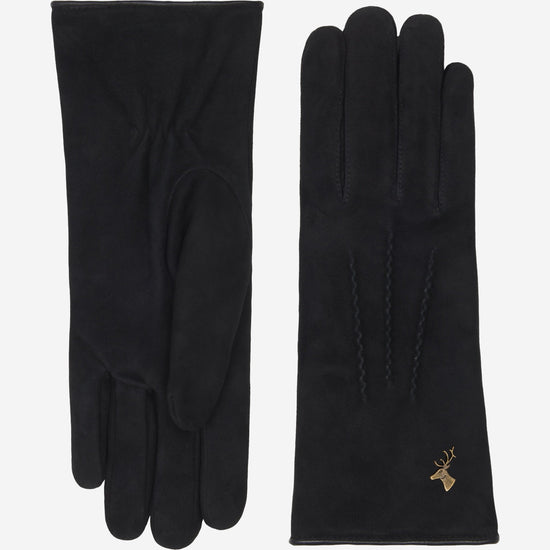 Elizabeth (black) - suede leather gloves with warm faux fur lining - Schwartz & von Halen - US - 3