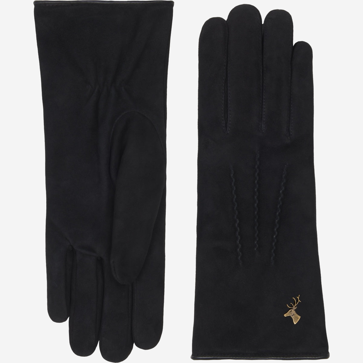 Elizabeth (black) - suede leather gloves with warm faux fur lining - Schwartz & von Halen - US - 3