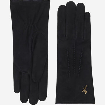Elizabeth (black) - suede leather gloves with warm faux fur lining - Schwartz & von Halen - US - 3
