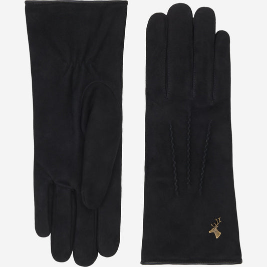 Elizabeth (black) - suede leather gloves with warm faux fur lining - Schwartz & von Halen - US - 3