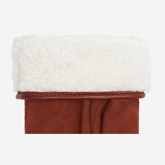 Elizabeth (brown) - suede leather gloves with warm faux fur lining - Schwartz & von Halen - US - 4