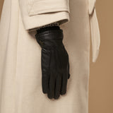 Emily (black) – deerskin (American deerskin) leather gloves with warm wool lining - Schwartz & von Halen - US - 10