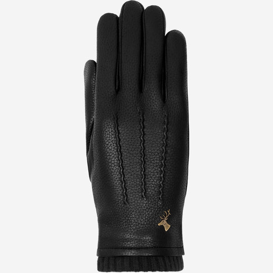 Emily (black) – Deerskin (American deerskin) leather gloves with warm wool lining