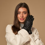 Emily (black) – deerskin (American deerskin) leather gloves with warm wool lining - Schwartz & von Halen - US - 2