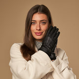 Emily (black) – deerskin (American deerskin) leather gloves with warm wool lining - Schwartz & von Halen - US - 2