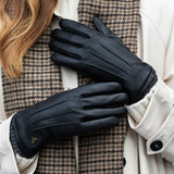 Emily (black) – deerskin (American deerskin) leather gloves with warm wool lining - Schwartz & von Halen - US - 8